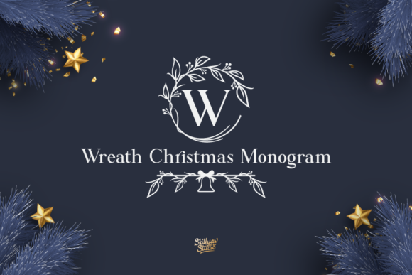Craft with Elegance: The Wreath Christmas Monogram Font