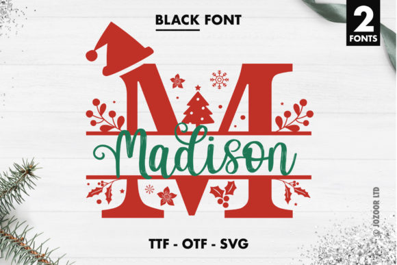Madison Christmas Split Monogram Font for Festive Web Design